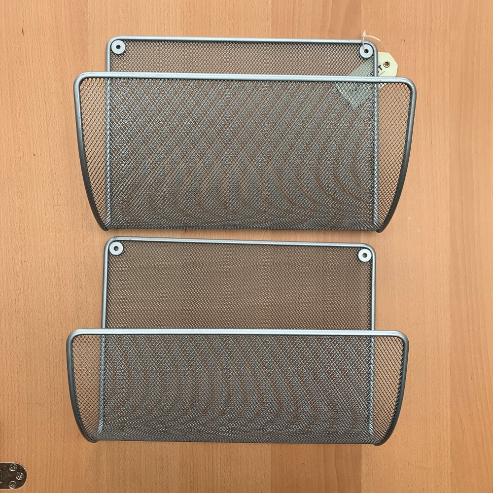 two wall mounted wire mesh baskets ikea